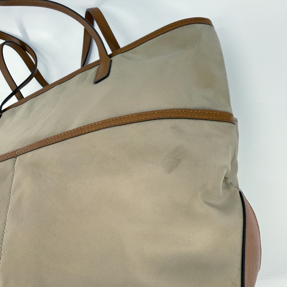 Michael Kors Dusk Kempton Medium Tote Bag‎ Khaki Nylon Leather Trim Gold Logo - Picture 15 of 16